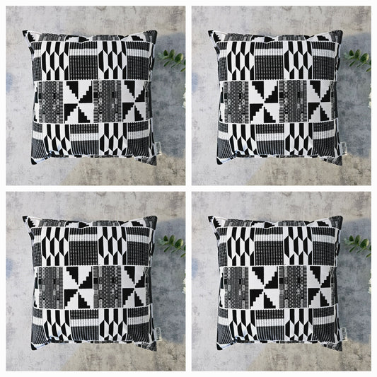 Set of 2 | 4 Cushion Covers |40x40cm | 100% Cotton Wax Ankara Fabric-1