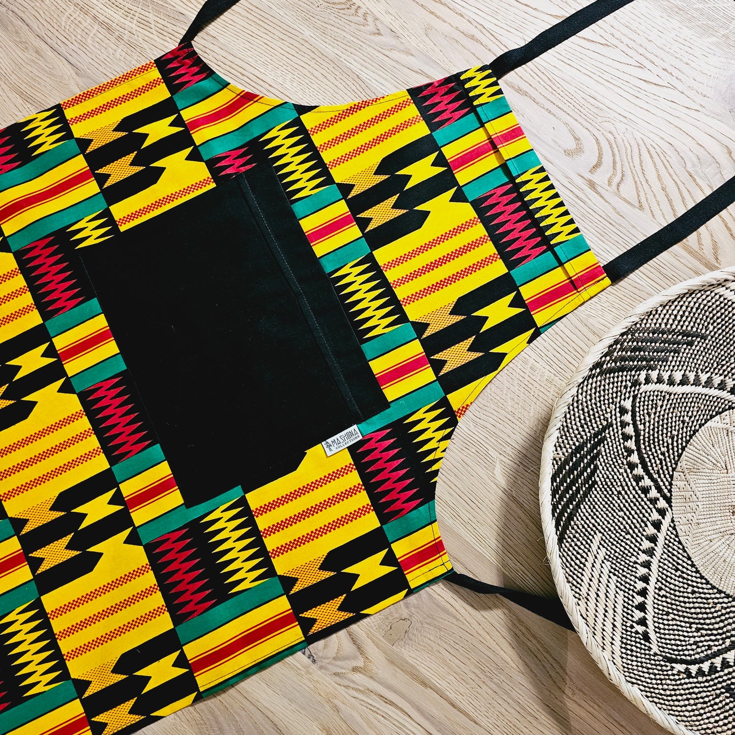 Apron and Matching Oven Gloves Set | 100% Cotton African Print Fabric-4