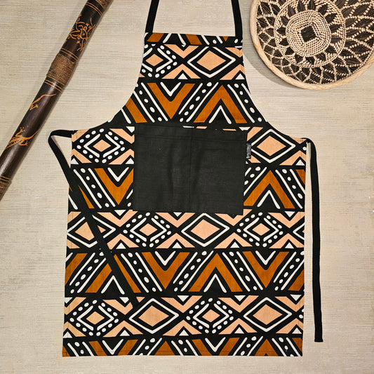 Apron and Matching Oven Gloves Set | 100% Cotton African Print Fabric-1