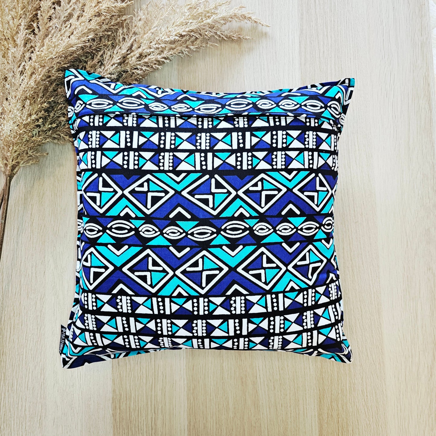 Set of 2 | 4 Cushion Covers |40x40cm | 100% Cotton Wax Ankara Fabric-4