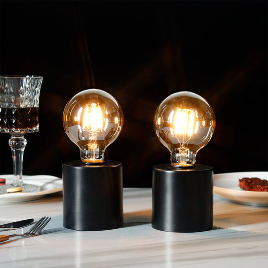 7" Tall Black Battery Powered Table Lamp(Set of 2)-1