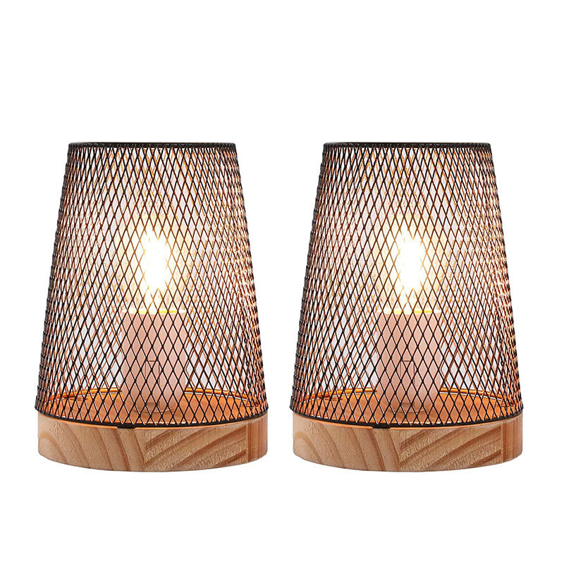 7.5''High Battery Powered Metal Mesh Table Lamp(Set of 2)-4