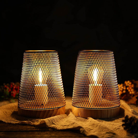 7.5''High Battery Powered Metal Mesh Table Lamp(Set of 2)-1