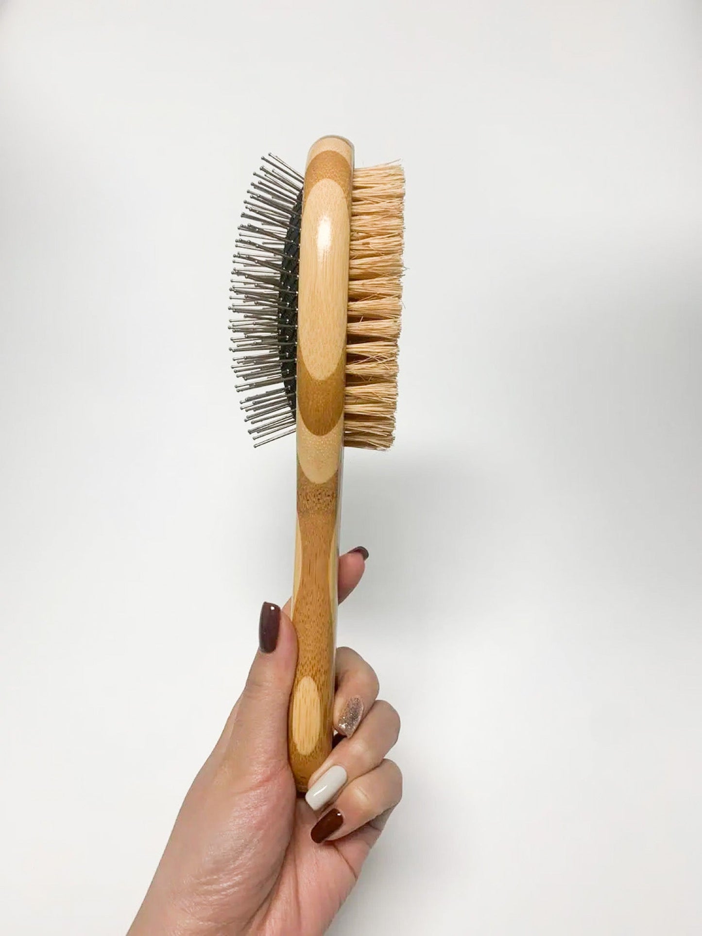 Bamboo Pet Brush with Sisal and Steel Bristles – Eco-Friendly Grooming-2