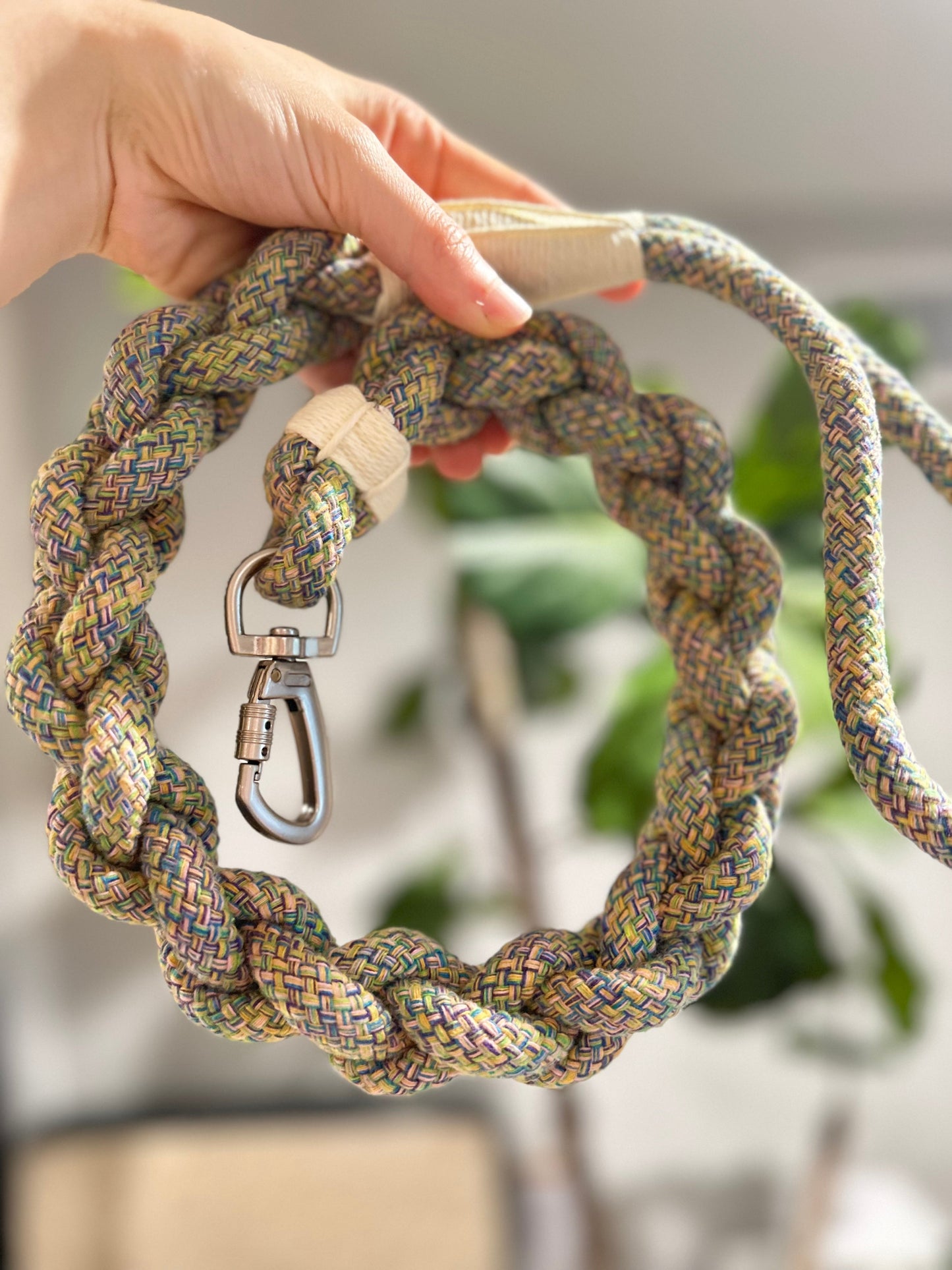 New: Handcrafted Olive Dog Leash | Sustainable | Stylish-4