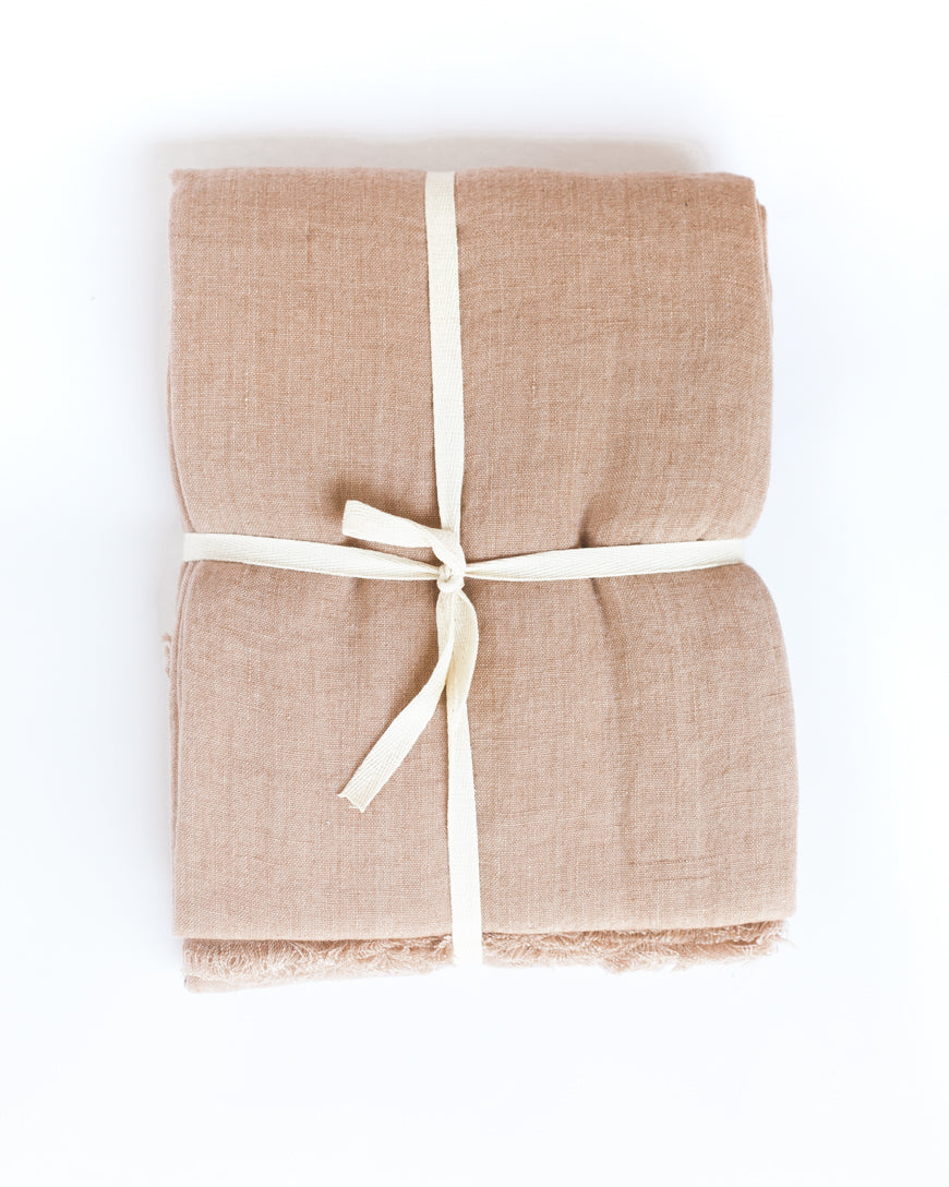 Stone Washed Linen Throw Blanket-2