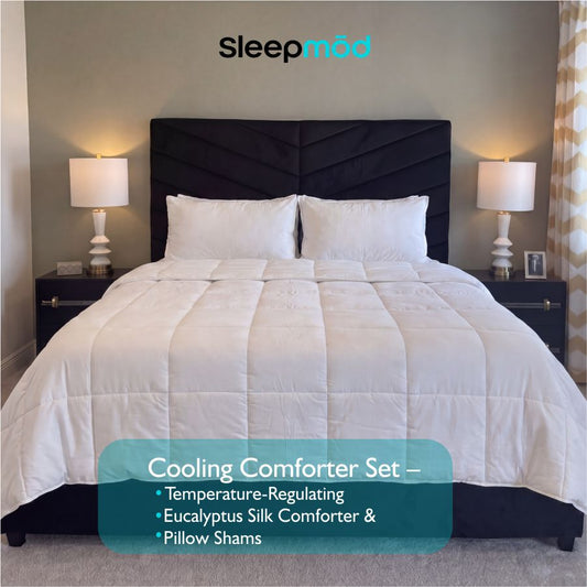 Cooling Comforter Set – Temperature-Regulating Eucalyptus Silk Comforter & Pillow Shams-1