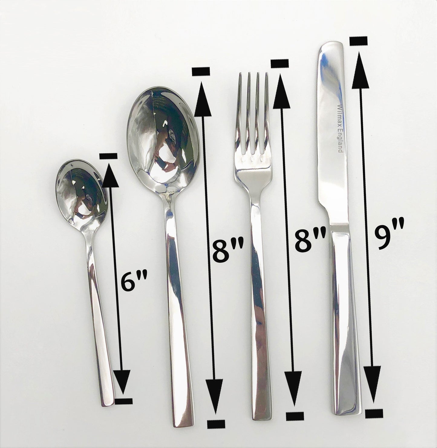 Four (4) Piece 18/10 Stainless Steel Dinner Set By With A Square Solid Handle-1