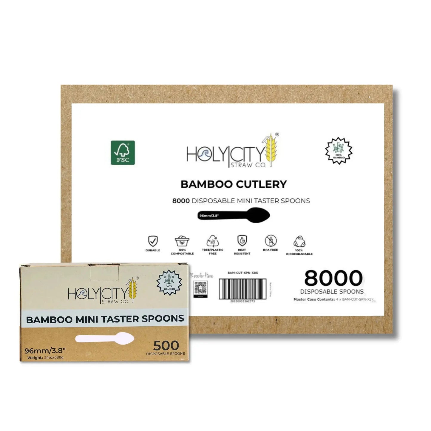 3.8" Bamboo Mini Taster Spoons-6