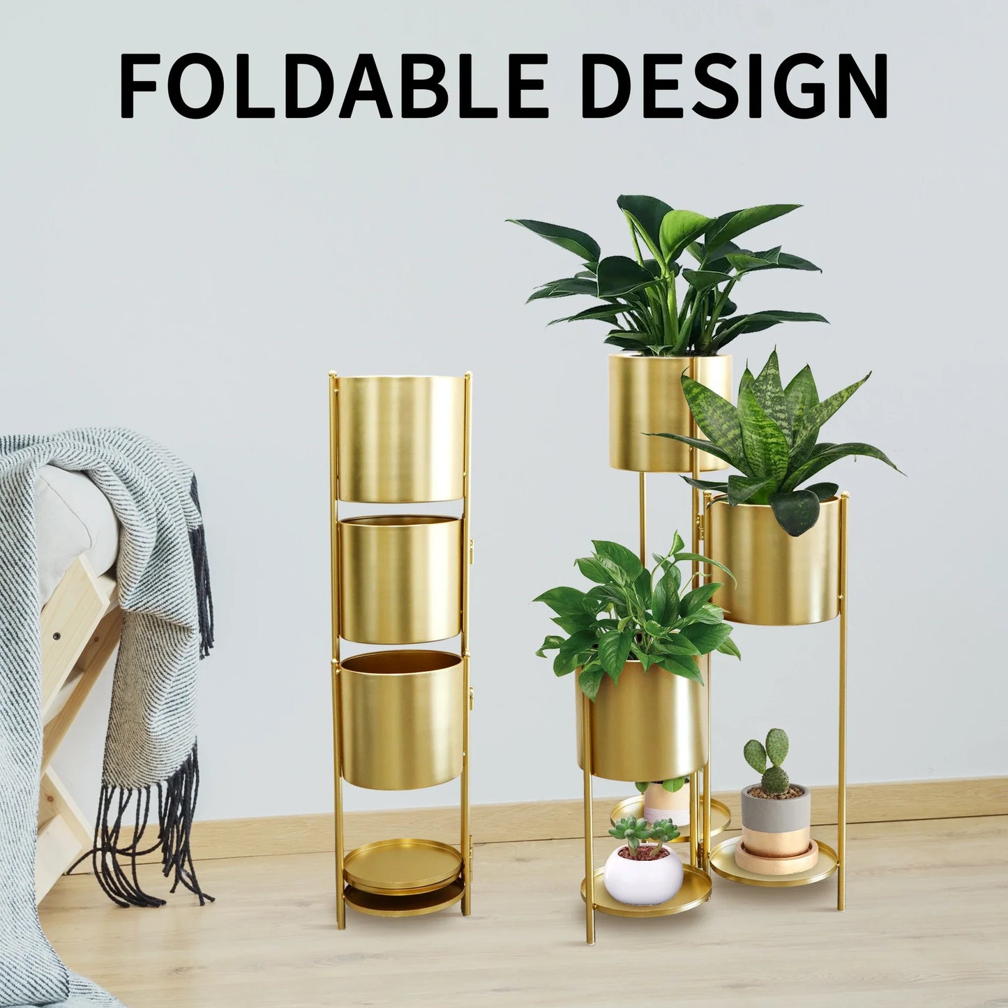 35.5'' High Metal Plant Stand 6 Tier 6 Potted Indoor Flower Pot Stand Holder-4