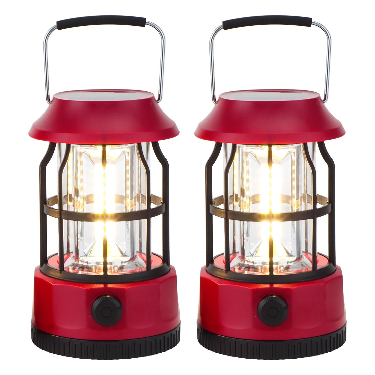 Set of 2 LED Solar Camping Lantern Dimmable-4