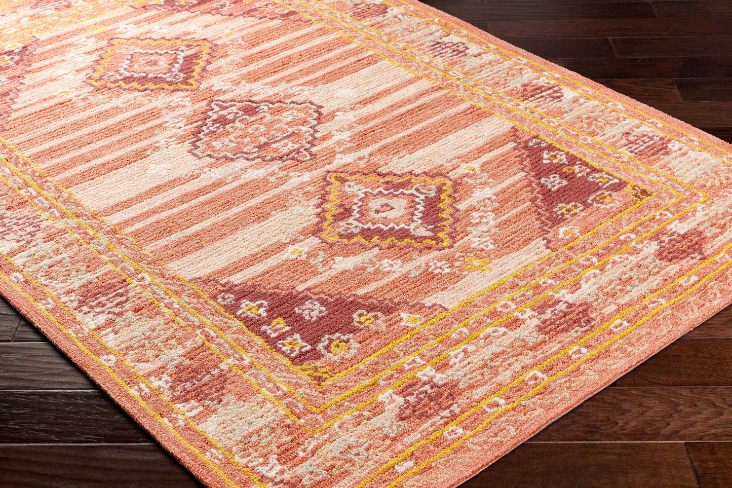 Alena Peach Wool Blend Area Rug - Clearance-4