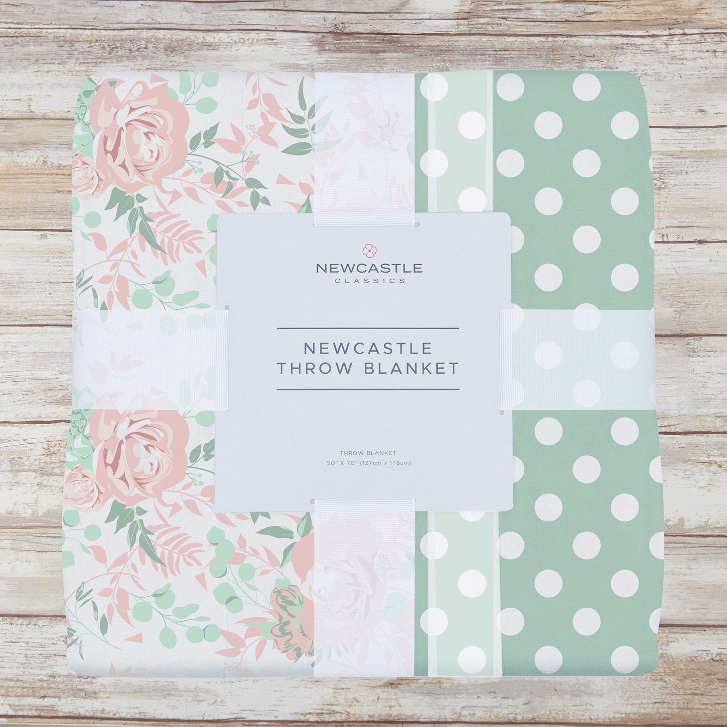 Desert Rose and Jade Polka Dot Cotton Muslin Throw Blanket-1