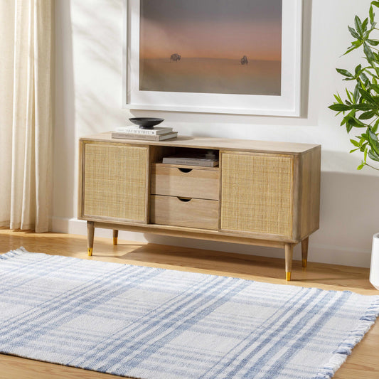 Inara Blue Plaid Area Rug-1
