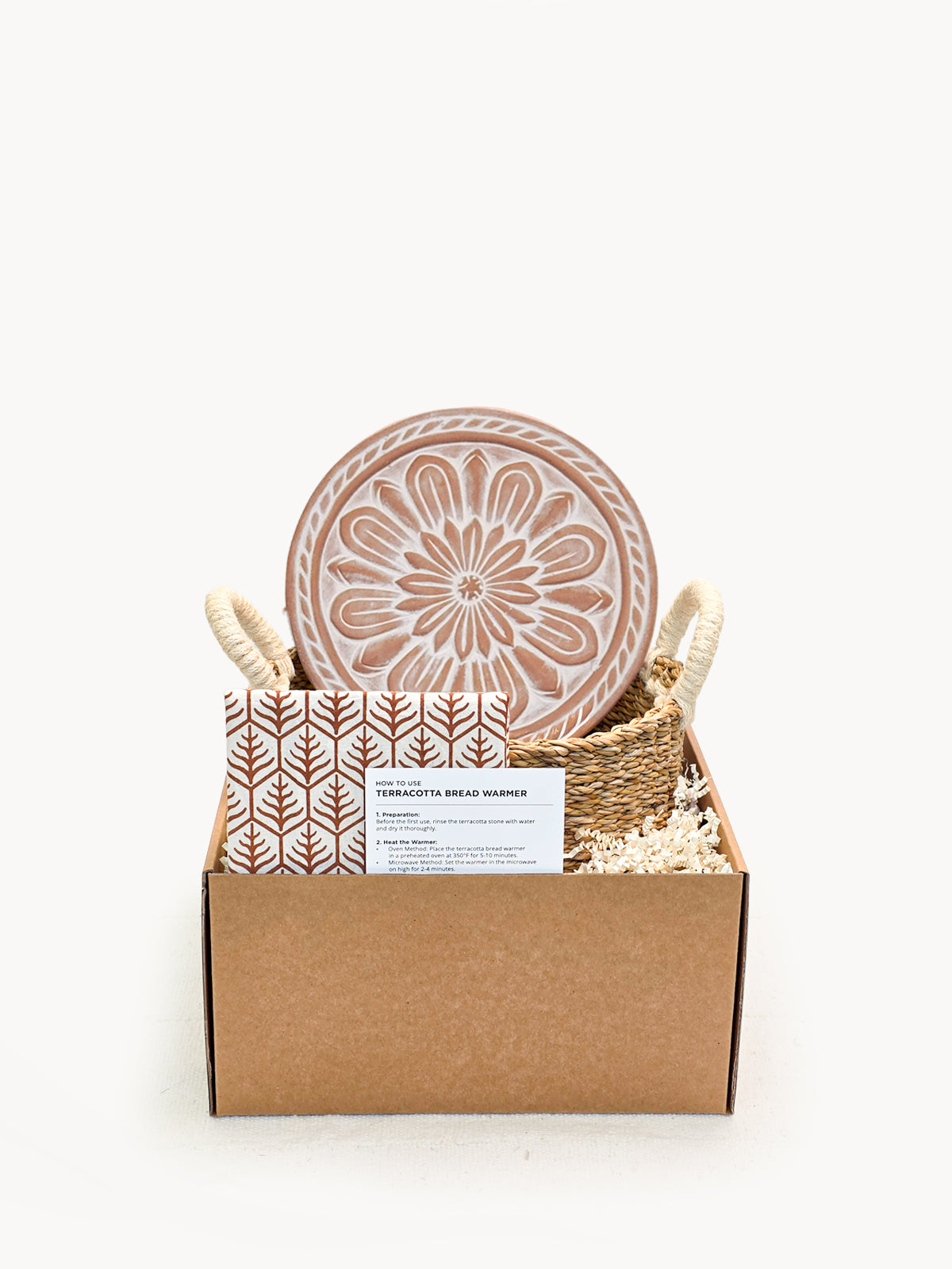 Bread Warmer & Basket Gift Set with Tea Towel - Vintage Flower-0