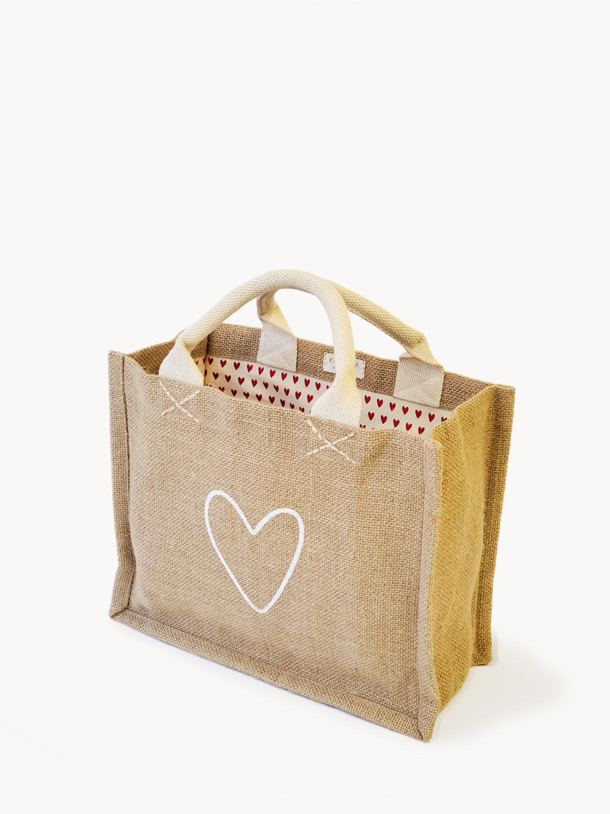 Jute Canvas Gift Bag - Love (S)-0