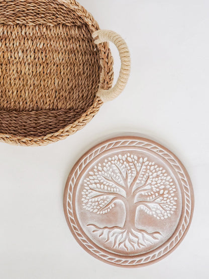 Bread Warmer & Basket - Tree of Life Round-4