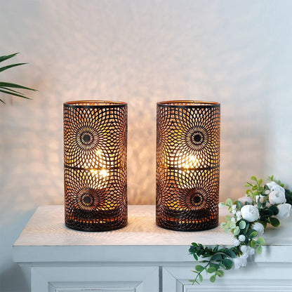 Set of 2-7.5"H Black Table Metal Lamps-0