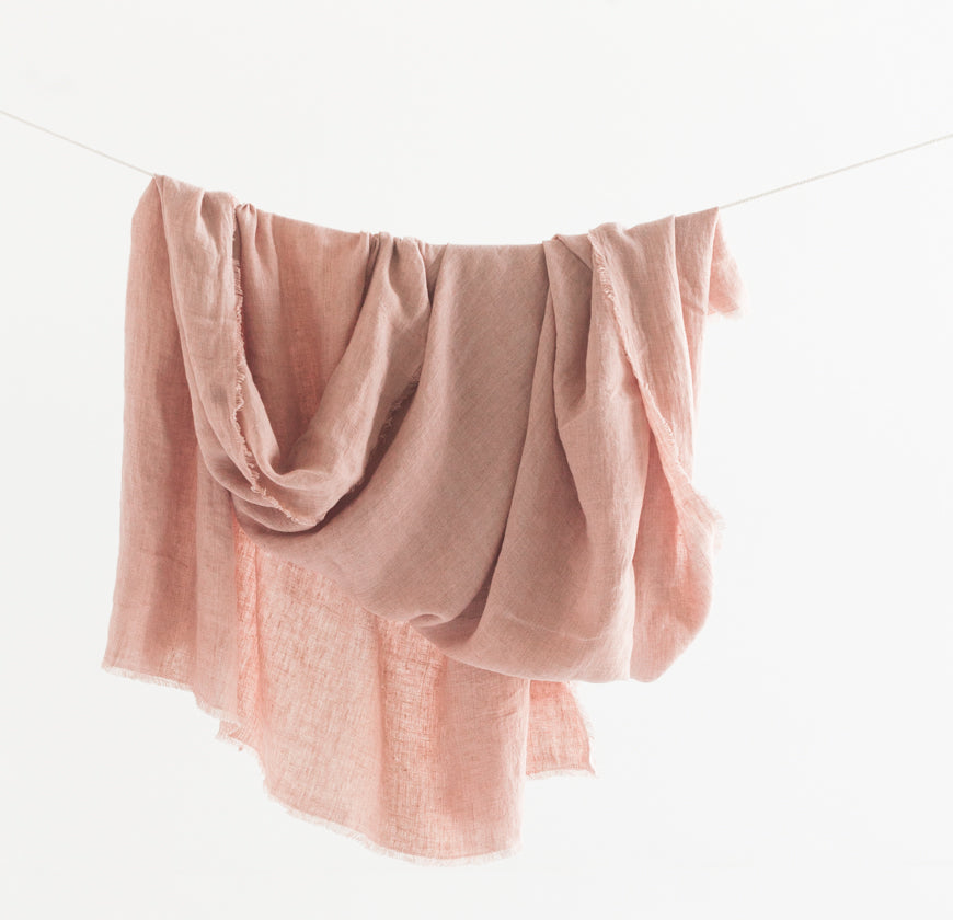 Stone Washed Linen Throw Blanket-0