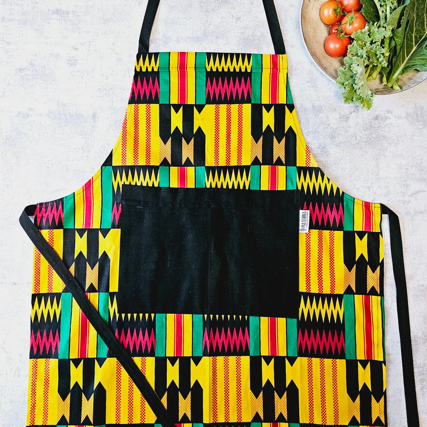 Apron and Matching Oven Gloves Set | 100% Cotton African Print Fabric-1