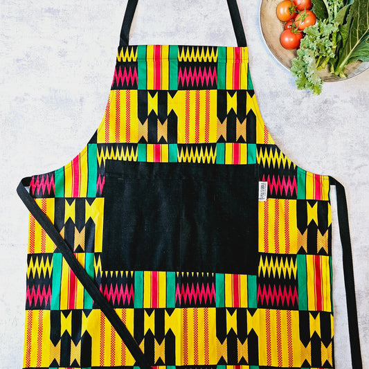 Apron and Matching Oven Gloves Set | 100% Cotton African Print Fabric-1