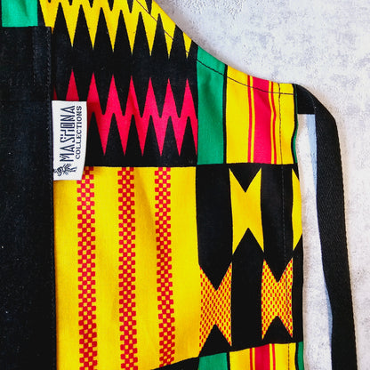 Apron and Matching Oven Gloves Set | 100% Cotton African Print Fabric-2