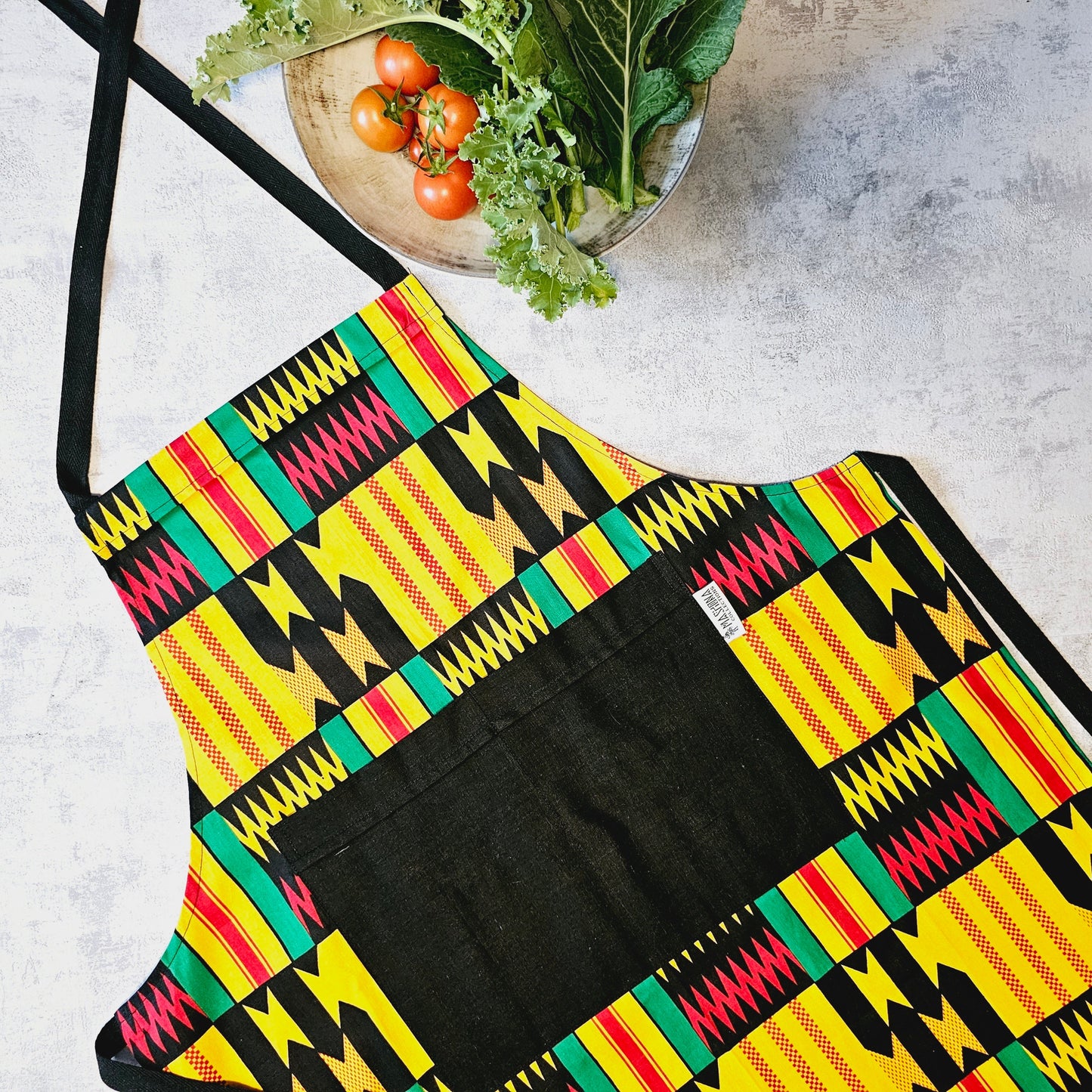 Apron and Matching Oven Gloves Set | 100% Cotton African Print Fabric-3