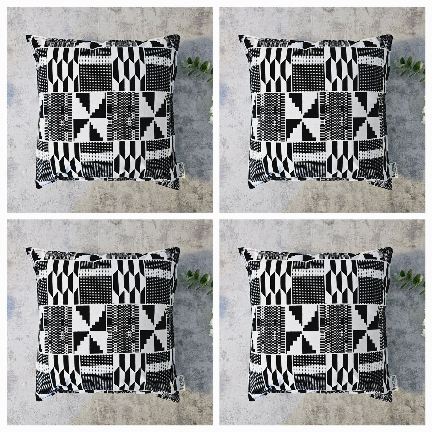 Set of 2 | 4 Cushion Covers |40x40cm | 100% Cotton Wax Ankara Fabric-1