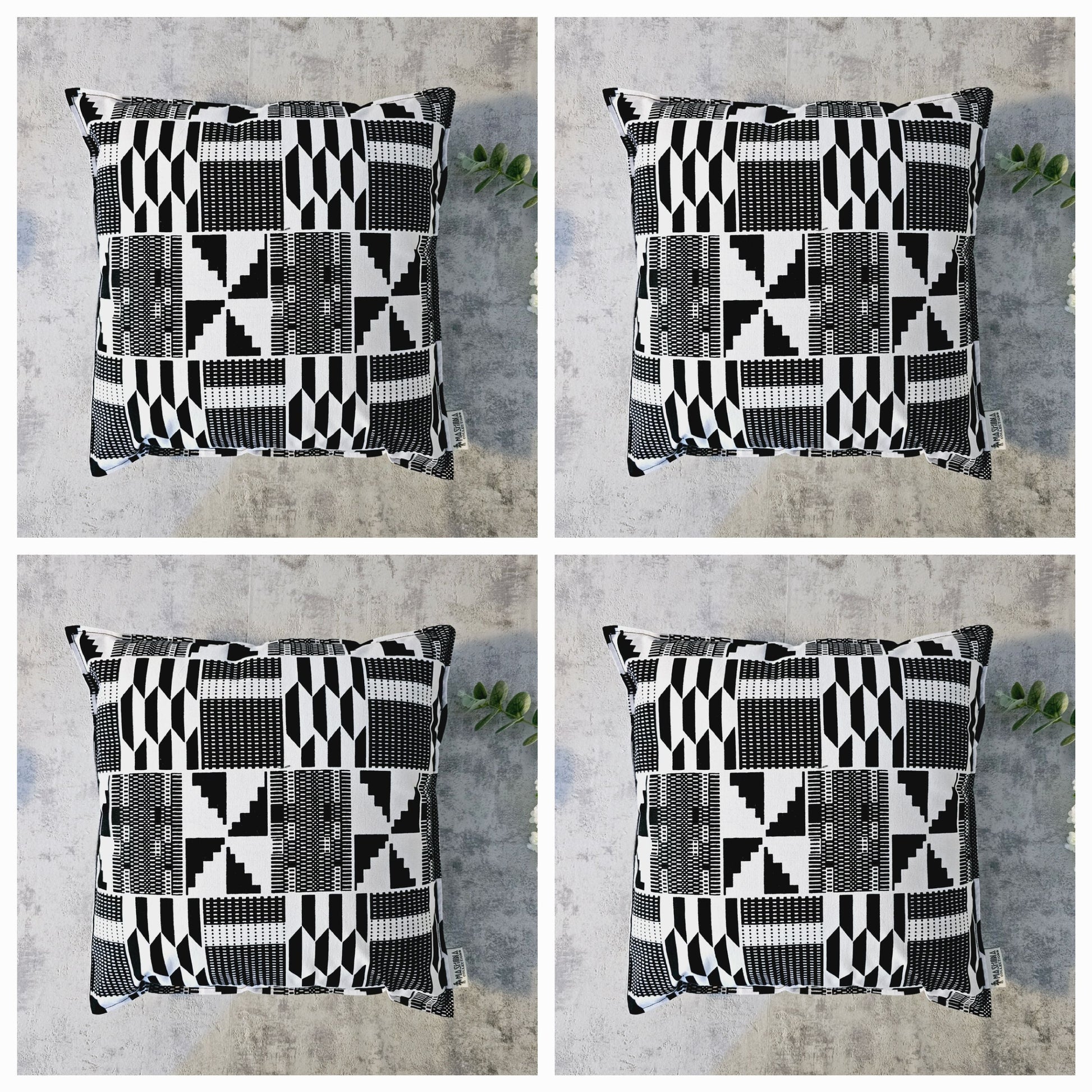 Set of 2 | 4 Cushion Covers |40x40cm | 100% Cotton Wax Ankara Fabric-1