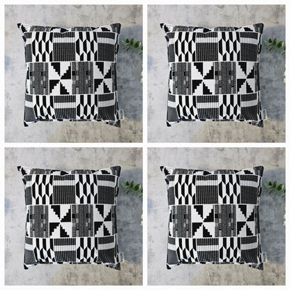 Set of 2 | 4 Cushion Covers |40x40cm | 100% Cotton Wax Ankara Fabric-1