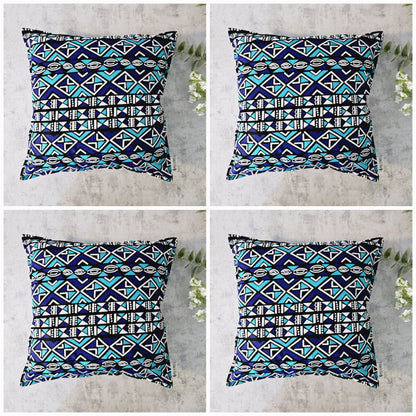 Set of 2 | 4 Cushion Covers |40x40cm | 100% Cotton Wax Ankara Fabric-3