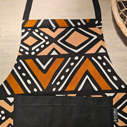 Apron and Matching Oven Gloves Set | 100% Cotton African Print Fabric-2