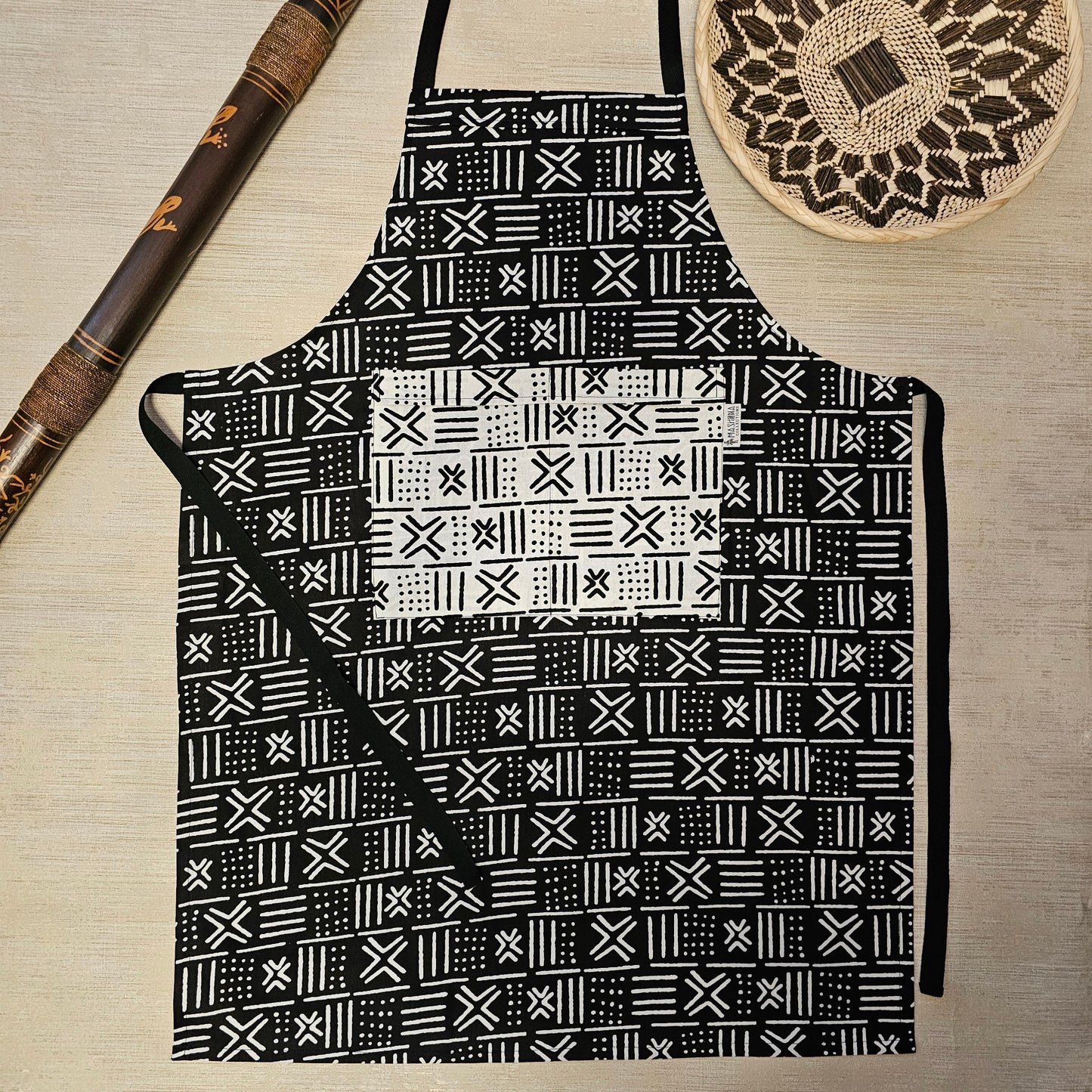 Apron and Matching Oven Gloves Set | 100% Cotton African Print Fabric-3