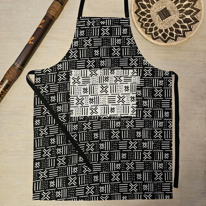 Apron and Matching Oven Gloves Set | 100% Cotton African Print Fabric-3