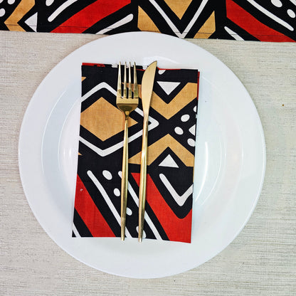 Table Runner and Set of 8 Napkins |  100% Cotton African Print Fabric-2