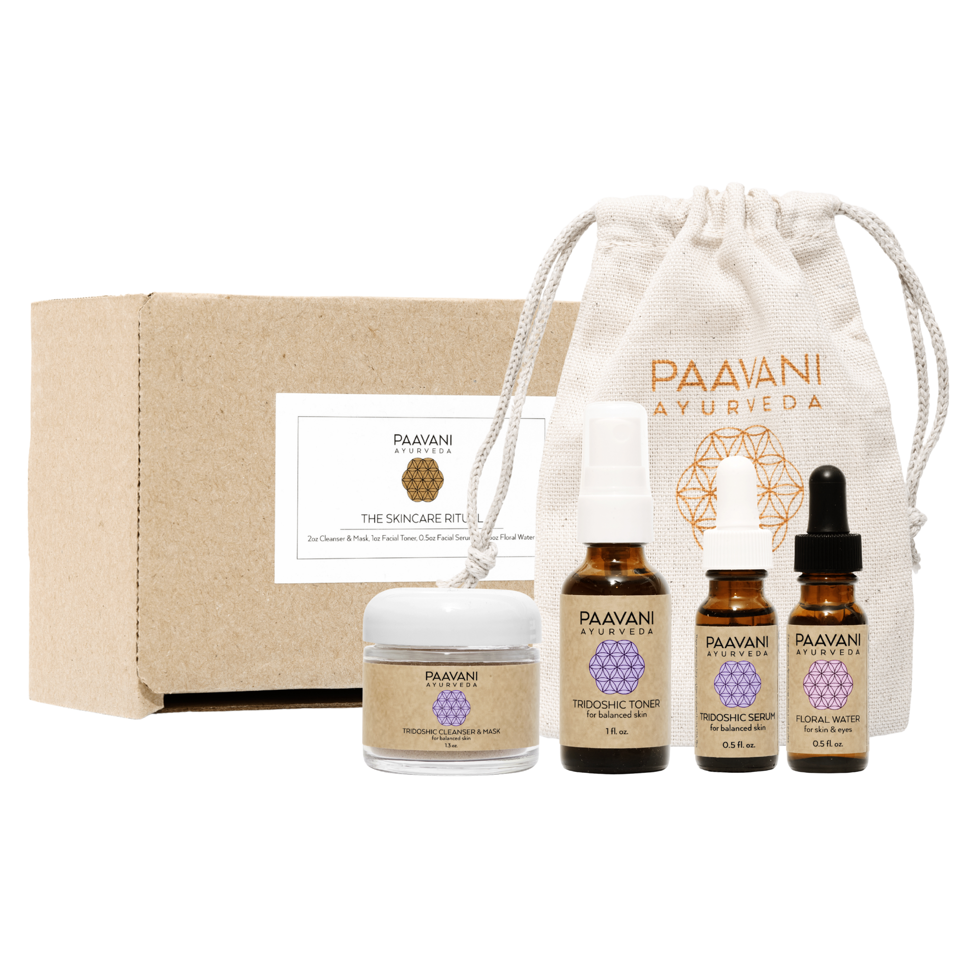 Tridoshic Skincare Ritual | Travel Size Ayurvedic Set for Balanced Skin-1