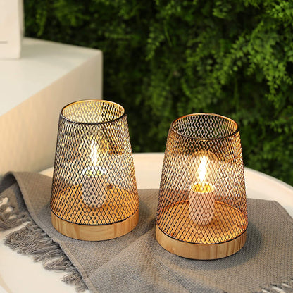 7.5''High Battery Powered Metal Mesh Table Lamp（Set of 2）-3