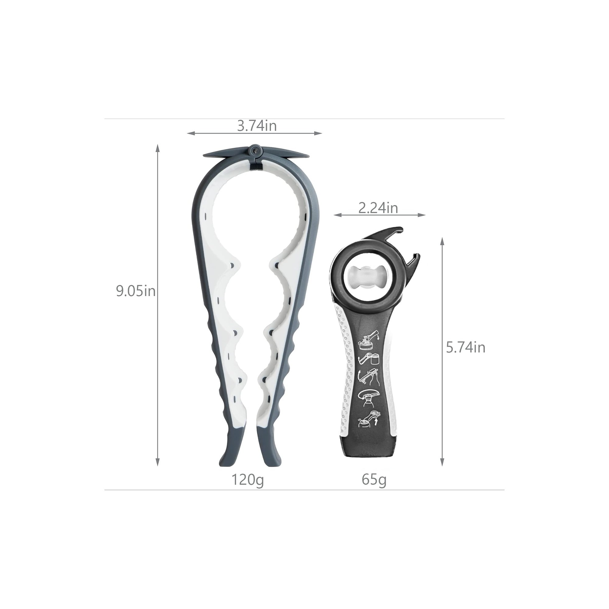UNIVERSAL BOTTLE AND JAR OPENER SET- GREY-1