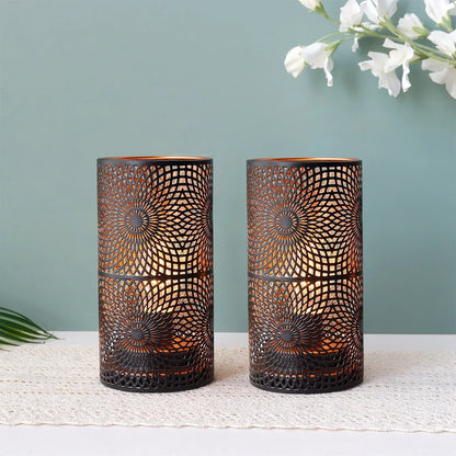 Set of 2-7.5"H Black Table Metal Lamps-3