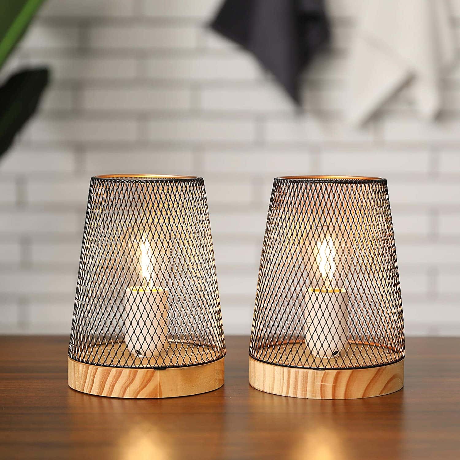 7.5''High Battery Powered Metal Mesh Table Lamp（Set of 2）-0