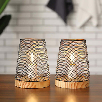 7.5''High Battery Powered Metal Mesh Table Lamp（Set of 2）-0