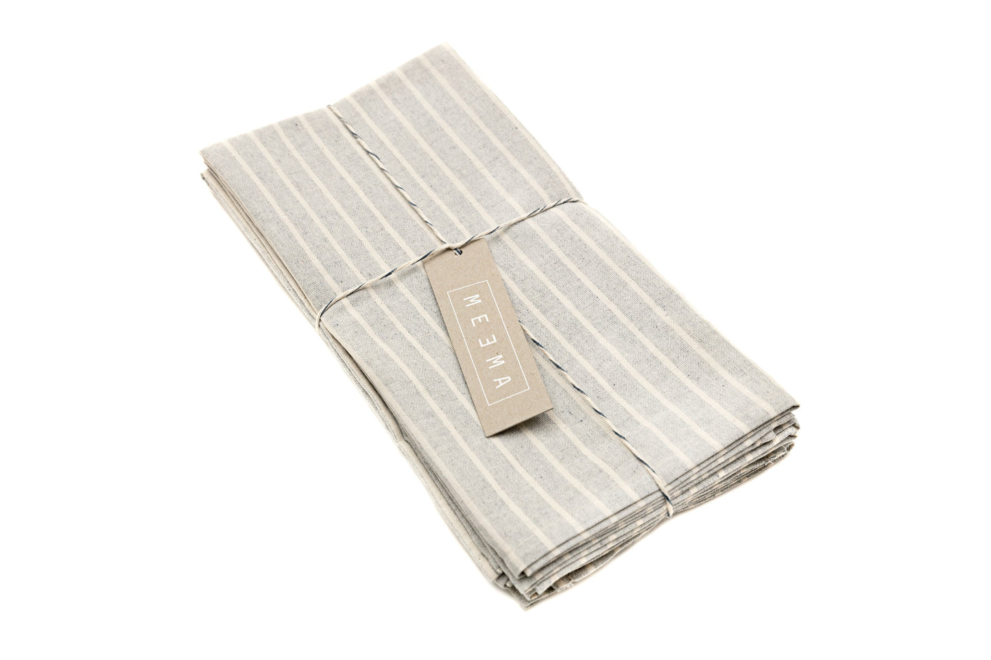Cloth Napkins - Grey Striped and Natural Striped-3