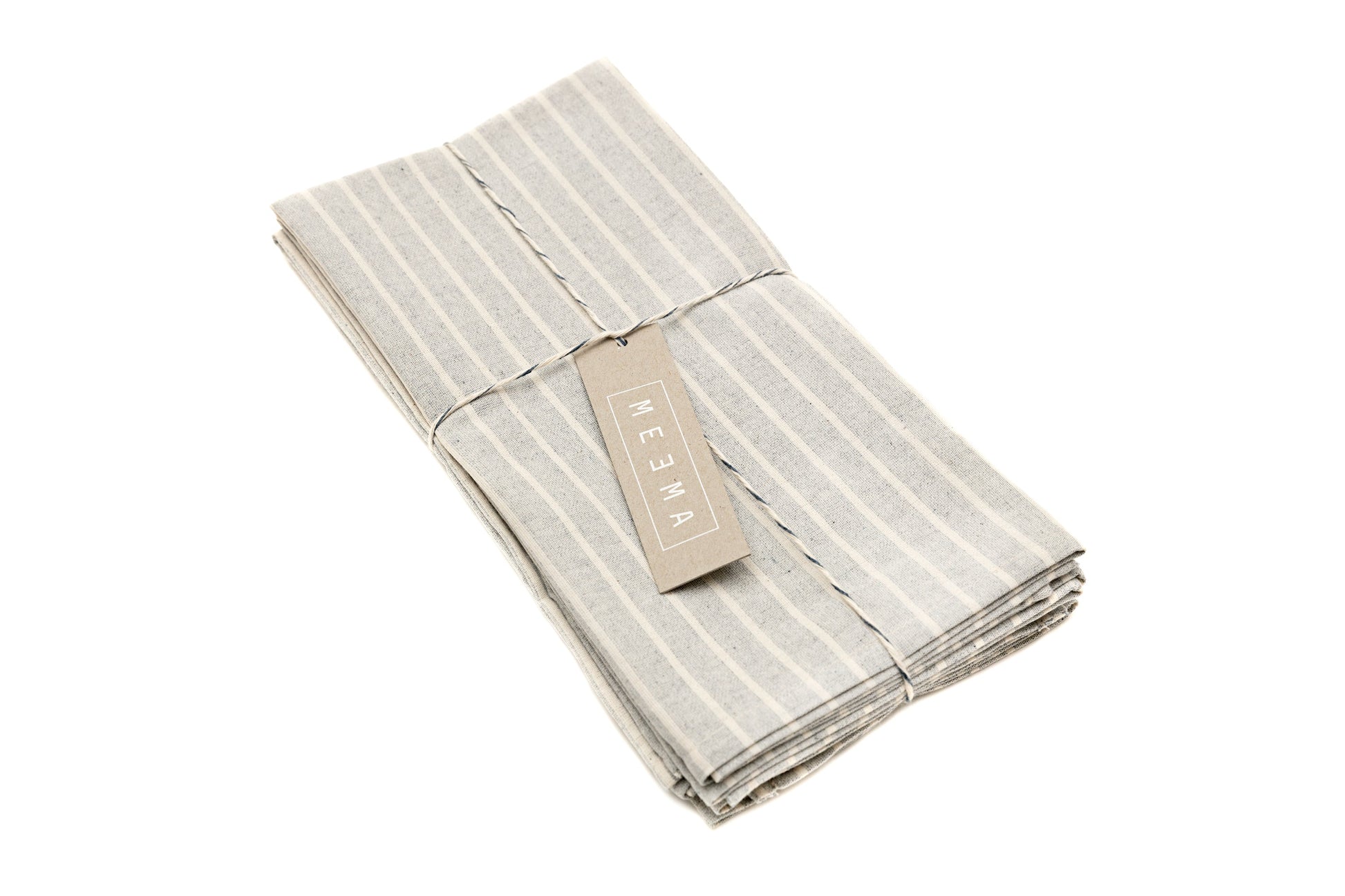 Cloth Napkins - Grey Striped and Natural Striped-3