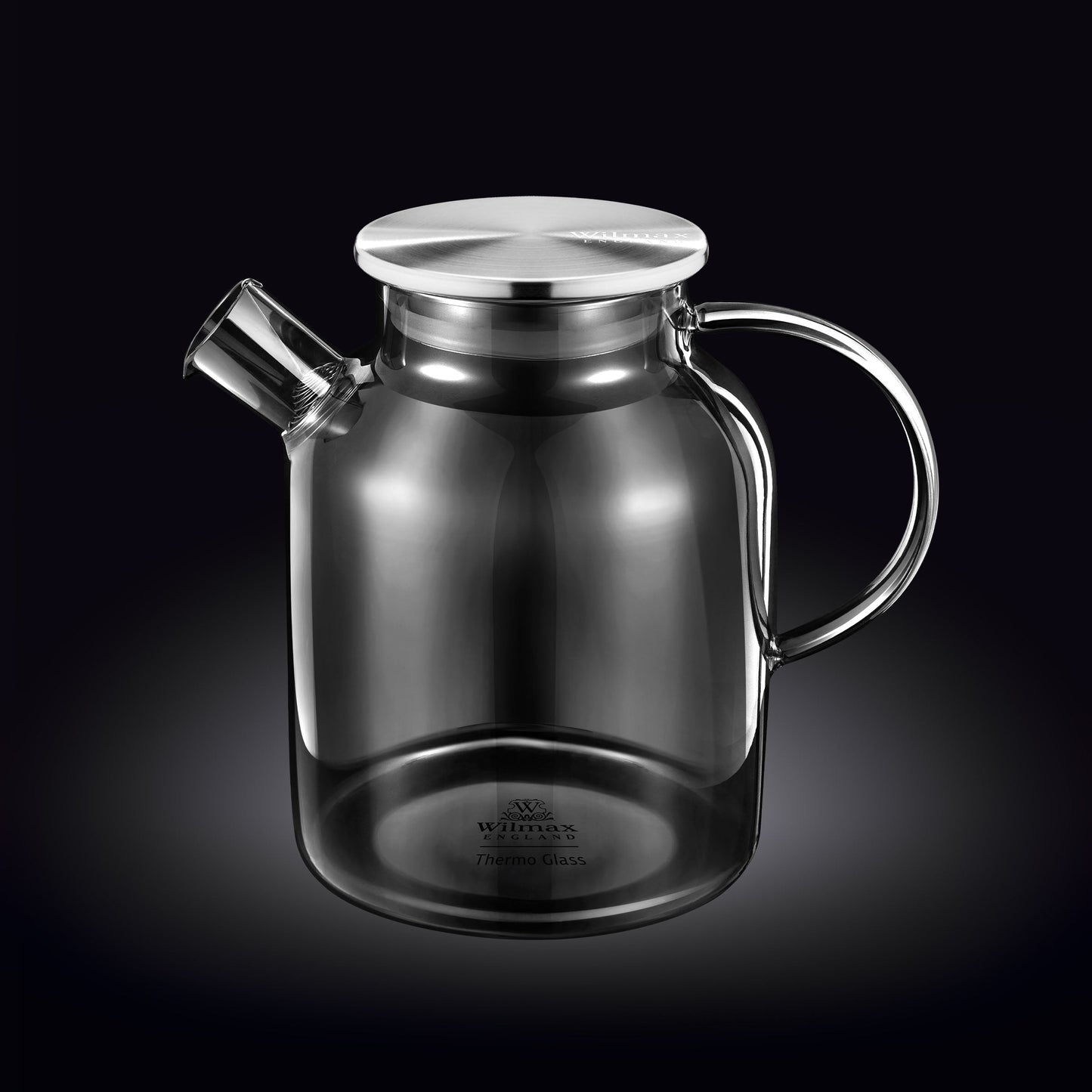 Smoky Grey Thermo Glass Teapot 54 Fl Oz | High temperature and shock resistant-0