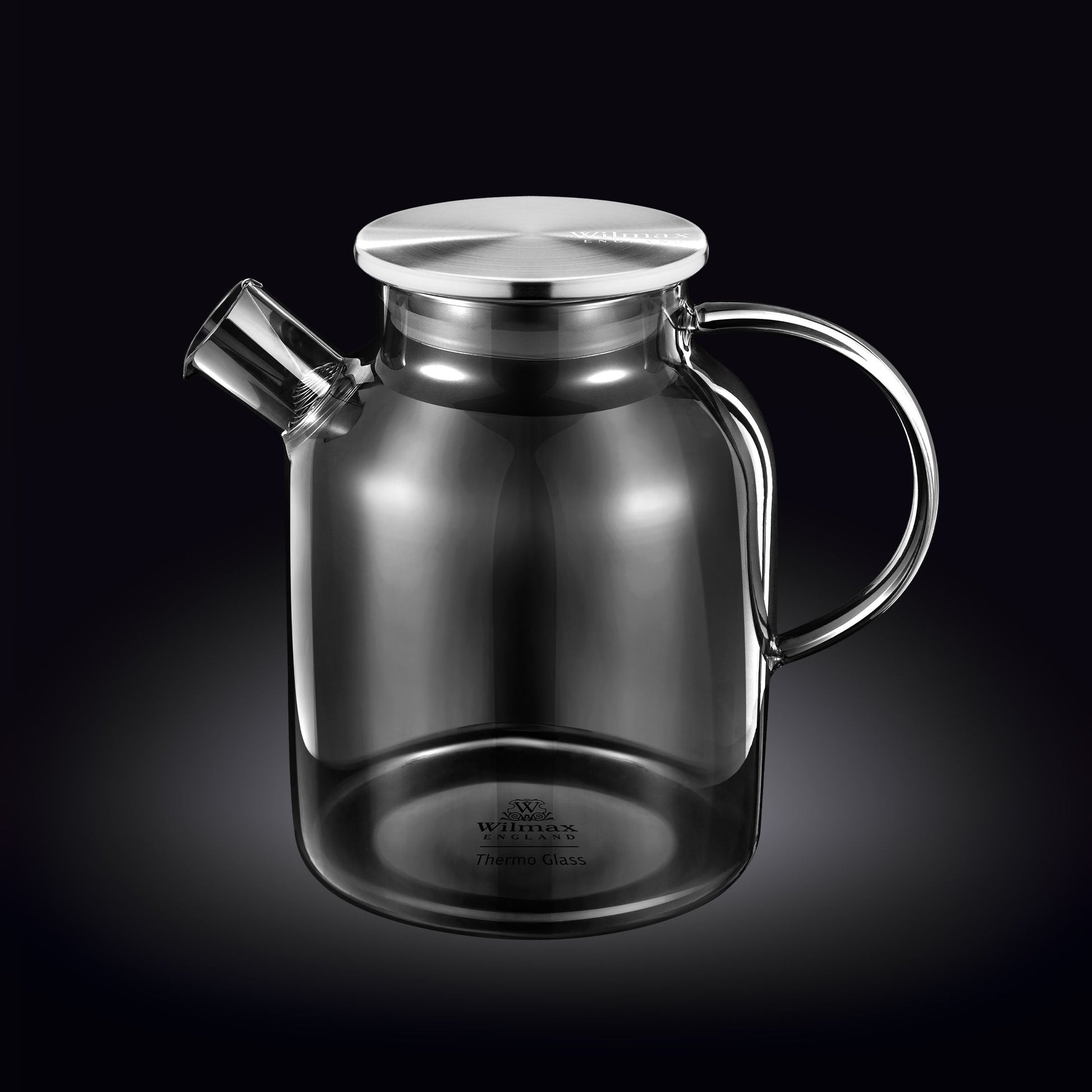 Smoky Grey Thermo Glass Teapot 54 Fl Oz | High temperature and shock resistant-0
