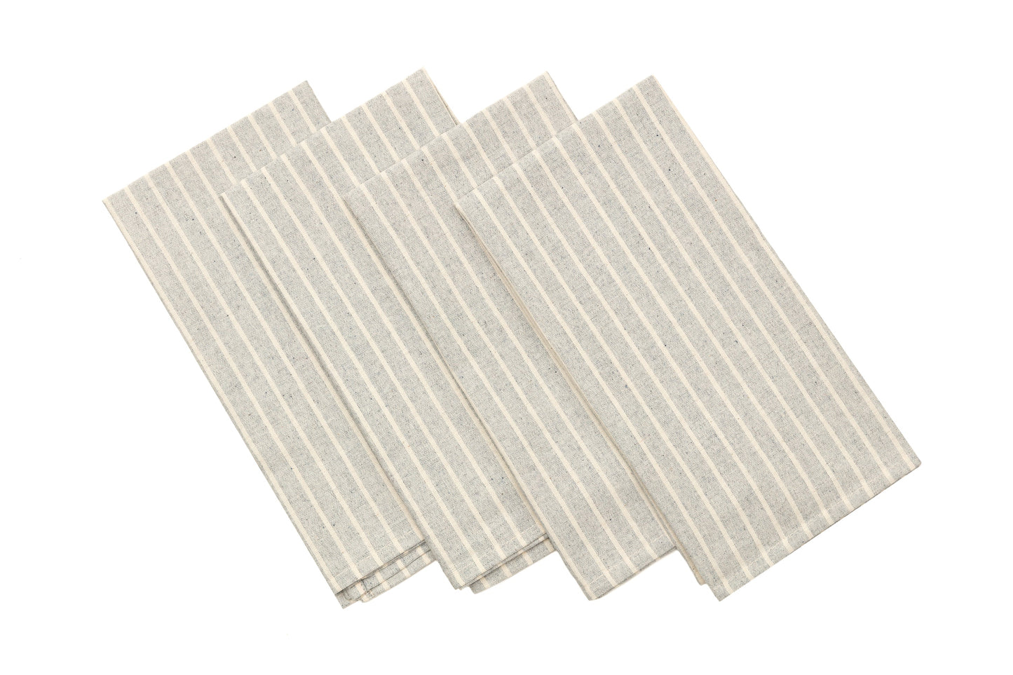 Cloth Napkins - Grey Striped and Natural Striped-4