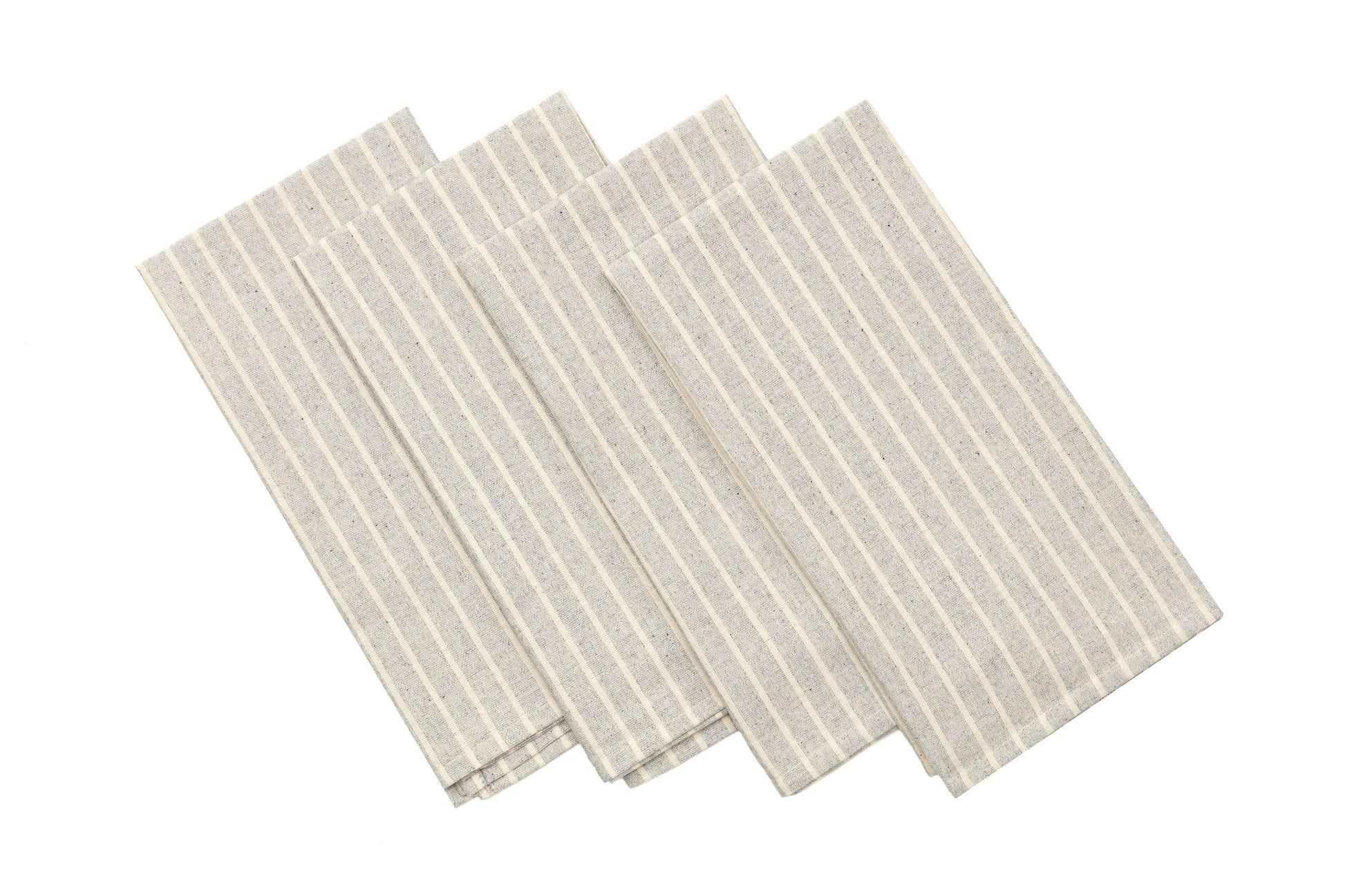 Cloth Napkins - Grey Striped and Natural Striped-4
