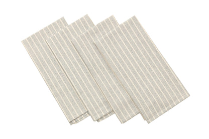 Cloth Napkins - Grey Striped and Natural Striped-4