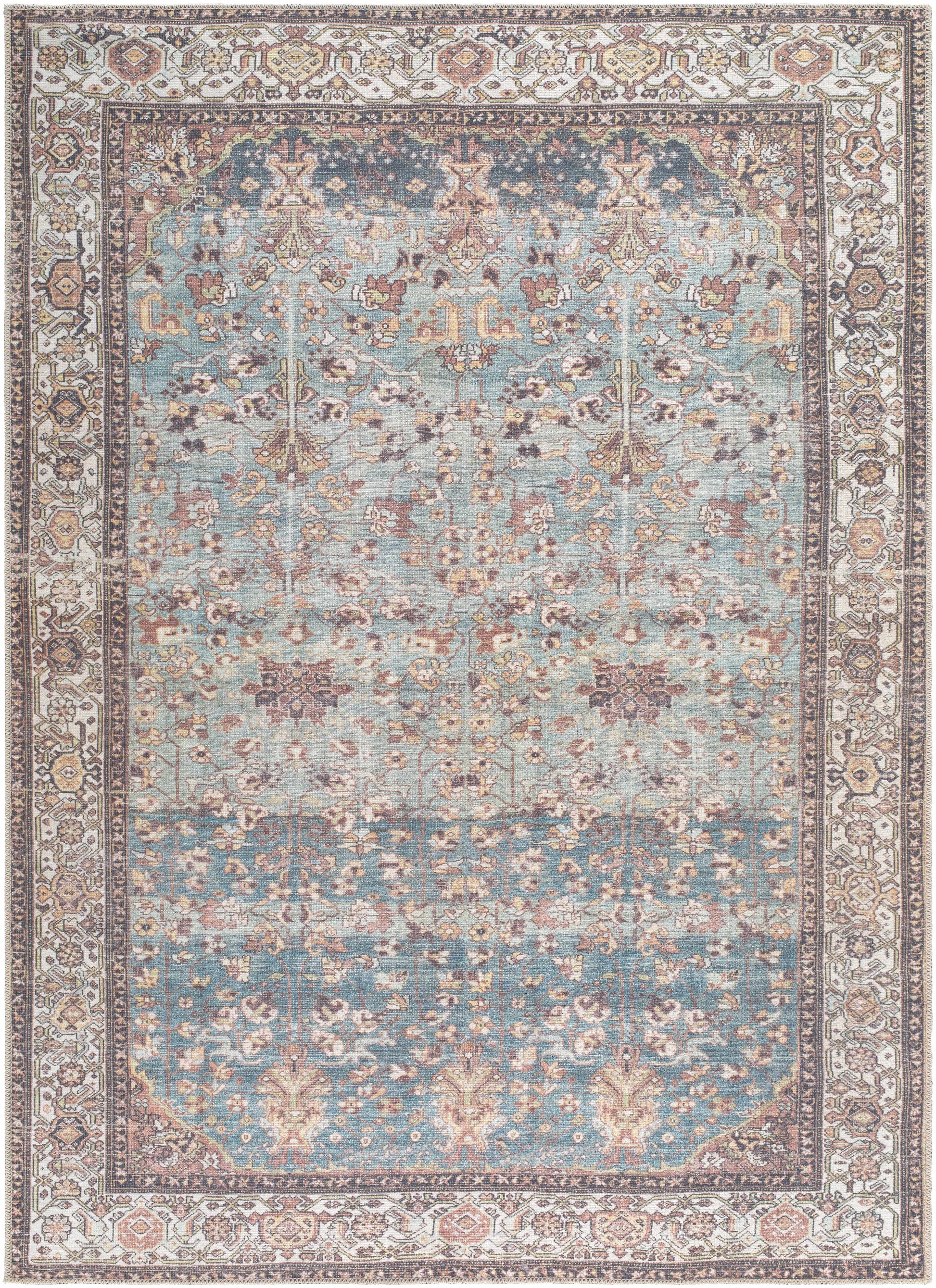 Bahram Vintage Flat Pile Washable Rug-0