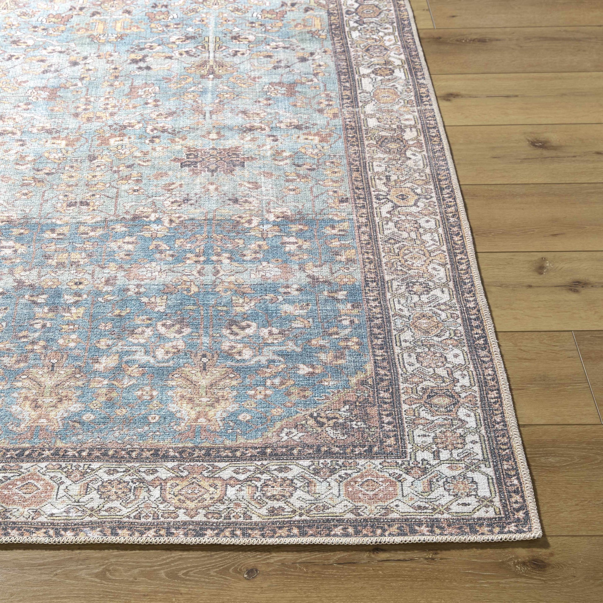 Bahram Vintage Flat Pile Washable Rug-4